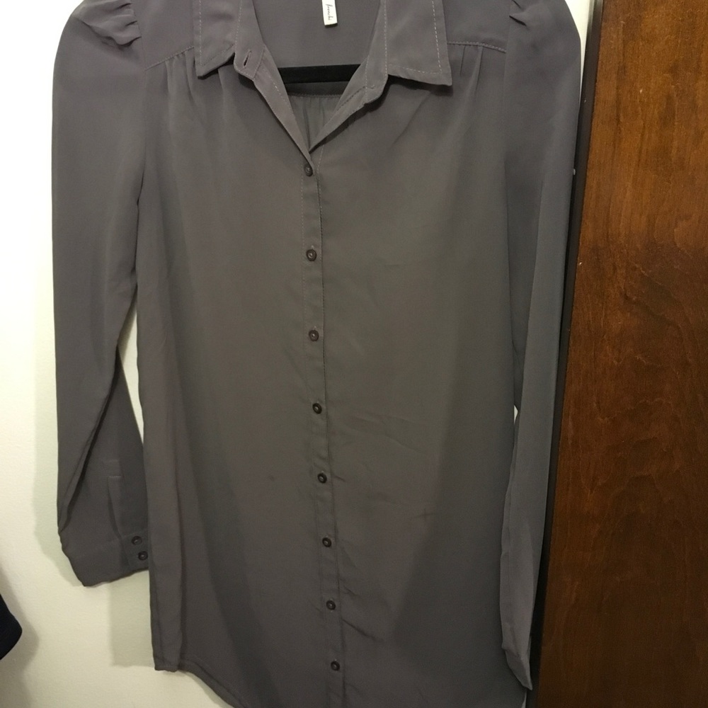 See through grey dress